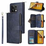 For Xiaomi Redmi Note 13 5G Global 9 Card Slots Zipper Wallet Bag Leather Phone Case(Blue)