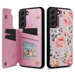 For Samsung Galaxy S22+ 5G Printed Double Buckle RFID Anti-theft Phone Case(Pastoral Rose)