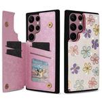 For Samsung Galaxy S22 Ultra 5G Printed Double Buckle RFID Anti-theft Phone Case(Blossoming Flowers)