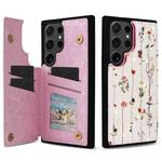 For Samsung Galaxy S23 Ultra 5G Printed Double Buckle RFID Anti-theft Phone Case(Dried Flower World)