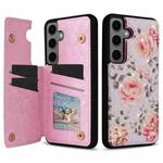 For Samsung Galaxy S24+ 5G Printed Double Buckle RFID Anti-theft Phone Case(Pastoral Rose)