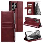 For Samsung Galaxy S24 Ultra 5G Simple 6-Card Wallet Leather Phone Case(Wine Red)