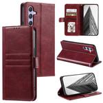 For Samsung Galaxy S24 5G Simple 6-Card Wallet Leather Phone Case(Wine Red)