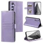 For Samsung Galaxy S23 FE 5G Simple 6-Card Wallet Leather Phone Case(Purple)