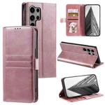 For Samsung Galaxy S23 Ultra 5G Simple 6-Card Wallet Leather Phone Case(Rose Gold)