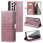 For Samsung Galaxy S22 5G Simple 6-Card Wallet Leather Phone Case(Rose Gold)