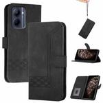 For Realme C33 2022 Global/2023 Global Cubic Skin Feel Flip Leather Phone Case(Black)