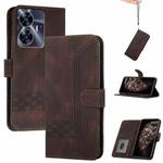 For Realme C55 4G Global/Narzo N55 Cubic Skin Feel Flip Leather Phone Case(Brown)