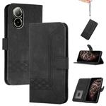 For Realme C67 4G Global Cubic Skin Feel Flip Leather Phone Case(Black)