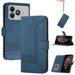 For ZTE Blade A36 4G Cubic Skin Feel Flip Leather Phone Case(Blue)