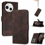 For Sharp Aquos Sense9 Cubic Skin Feel Flip Leather Phone Case(Brown)