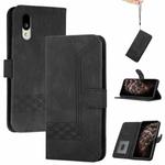 For Sharp Basio Active 3 Cubic Skin Feel Flip Leather Phone Case(Black)