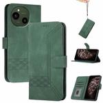 For Sharp Aquos R10 Cubic Skin Feel Flip Leather Phone Case(Green)