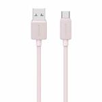 USAMS US-SJ688 USB to USB-C / Type-C 3A Striped Fast Charge Data Cable, Length:1m(Pink)