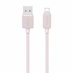 USAMS US-SJ689 USB to 8 Pin 2.4A Striped Fast Charge Data Cable, Length:1m(Pink)