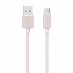 USAMS US-SJ690 USB to Micro USB 2A Striped Fast Charge Data Cable, Length:1m(Pink)