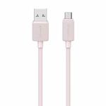 USAMS US-SJ695 USB to Micro USB 2A Striped Fast Charge Data Cable, Length:2m(Pink)