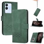 For vivo V30 Lite 5G Global Cubic Skin Feel Flip Leather Phone Case(Green)