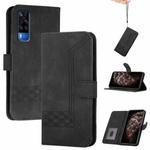 For vivo Y51 2020 India/Y31 4G India Cubic Skin Feel Flip Leather Phone Case(Black)
