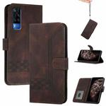 For vivo Y51 2020 India/Y31 4G India Cubic Skin Feel Flip Leather Phone Case(Brown)