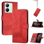 For vivo Y27 5G/Y36 4G Global Cubic Skin Feel Flip Leather Phone Case(Red)