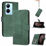 For vivo Y78+ 5G Global/Y78 5G Global Cubic Skin Feel Flip Leather Phone Case(Green)