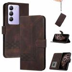 For vivo Y100 5G IDN/Y200e 5G Global Cubic Skin Feel Flip Leather Phone Case(Brown)
