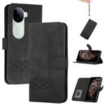 For vivo iQOO Z9s / V40e India Cubic Skin Feel Flip Leather Phone Case(Black)