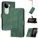 For vivo iQOO Z9s / V40e India Cubic Skin Feel Flip Leather Phone Case(Green)