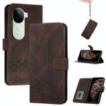 For vivo iQOO Z9s / V40e India Cubic Skin Feel Flip Leather Phone Case(Brown)