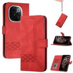 For vivo iQOO Z9s Pro / T3 Pro 5G India Cubic Skin Feel Flip Leather Phone Case(Red)