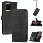 For vivo S10 / S10 Pro Cubic Skin Feel Flip Leather Phone Case(Black)