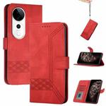 For vivo S19 Pro Cubic Skin Feel Flip Leather Phone Case(Red)