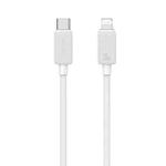 USAMS US-SJ692 USB-C / Type-C to 8 Pin 30W Striped Fast Charge Data Cable, Length:1m(White)