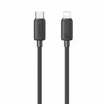 USAMS US-SJ697 USB-C / Type-C to 8 Pin 30W Striped Fast Charge Data Cable, Length:2m(Black)