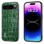 For Google Pixel 9 Pro ABEEL Crocodile Texture Genuine Leather Phone Case(Green)