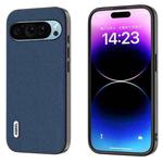 For Google Pixel 9 ABEEL Genuine Leather + PC Litchi Texture Phone Case(Blue)