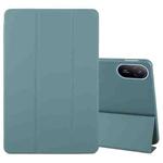 For Huawei MatePad SE 11 2024 Tri-fold Silicone Leather Tablet Case(Dark Green)