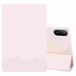For Huawei MatePad SE 11 2024 Tri-fold Silicone Leather Tablet Case(Pink)