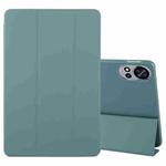 For Huawei Matepad Air 12 Tri-fold Silicone Leather Tablet Case(Dark Green)