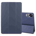 For Huawei Matepad Air 12 Tri-fold Silicone Leather Tablet Case(Dark Blue)