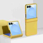 For Samsung Galaxy Z Flip7 3 Parts Skin Feel PC Full Coverage Shockproof Phone Case(Lemon Yellow)
