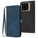 For ZTE Blade A56 4G Side Buckle Double Fold Hand Strap Leather Phone Case(Royal)