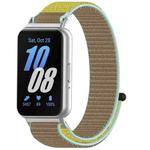 For Samsung Galaxy Fit 3 Nylon Loop Hook and Loop Fastener Watch Band(Camel)