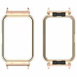 For Samsung Galaxy Fit 3 18mm Metal Frame Watch Protective Case(Rose Gold)