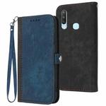 For vivo Y17/Y15/Y12/Y11 Side Buckle Double Fold Hand Strap Leather Phone Case(Royal)