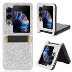 For ZTE nubia Flip2 A404ZT Honeycomb Dot Texture Card Slot Leather Phone Case(Silver)