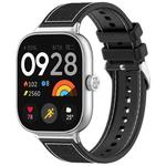 For Xiaomi Mi Band 8 Pro / Redmi Watch 4 Ordinary Buckle Hybrid Nylon Braid Silicone Watch Band(Black)