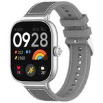 For Xiaomi Mi Band 8 Pro / Redmi Watch 4 Ordinary Buckle Hybrid Nylon Braid Silicone Watch Band(Grey)