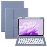 For Huawei MatePad Air 11.5 Round Button Bluetooth Keyboard Rotatable Holder Leather Case(Lavender Purple)